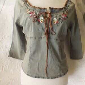 Vintage Victoria's Secret Embroidered Top/Blouse Size Small